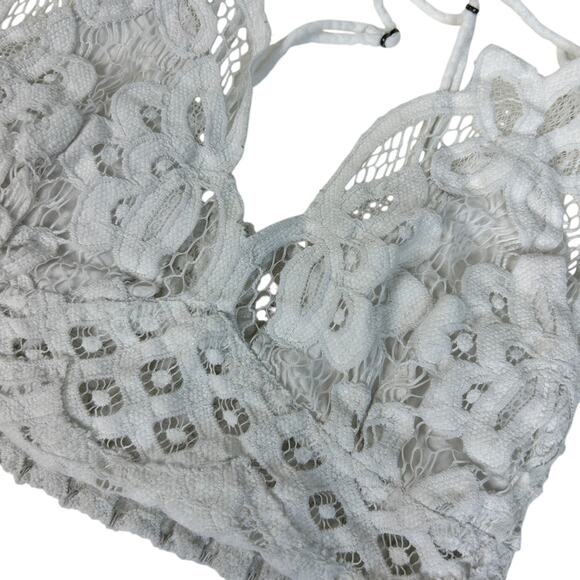 Free People White Floral Lace Adella Bralette XS - Picture 3 of 5